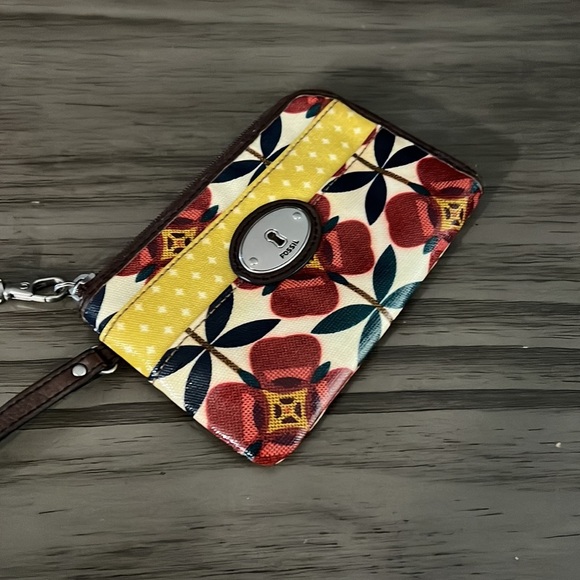 FOSSIL VINTAGE KEY-PER SMALL FLORAL WALLET - Picture 13 of 15